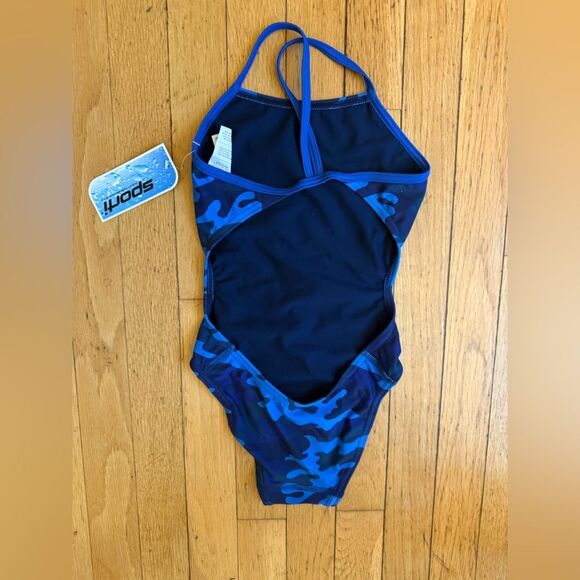 Sporti Camouflage Micro Back One Piece Swimsuit - Blue Multi - 24 NWT - Picture 5 of 7